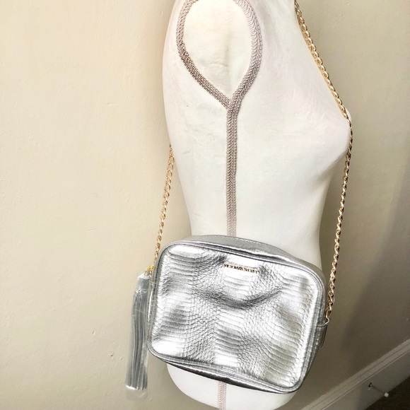 Victoria’s Secret Metallic Silver Tassel ZipUp Bag - Picture 5 of 9